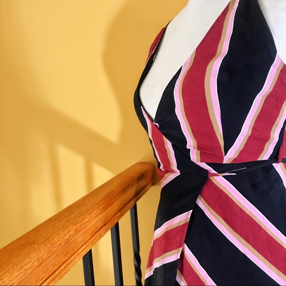 TOPSHOP RETRO STRIPE WRAP DRESS P US 0 EXTRA SMALL - Picture 1 of 4